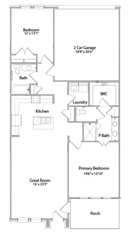a floor plan of a house with bedrooms and a living room